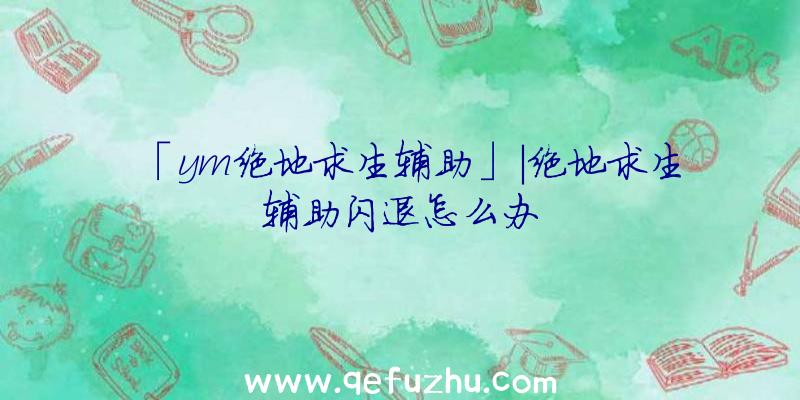 「ym绝地求生辅助」|绝地求生辅助闪退怎么办